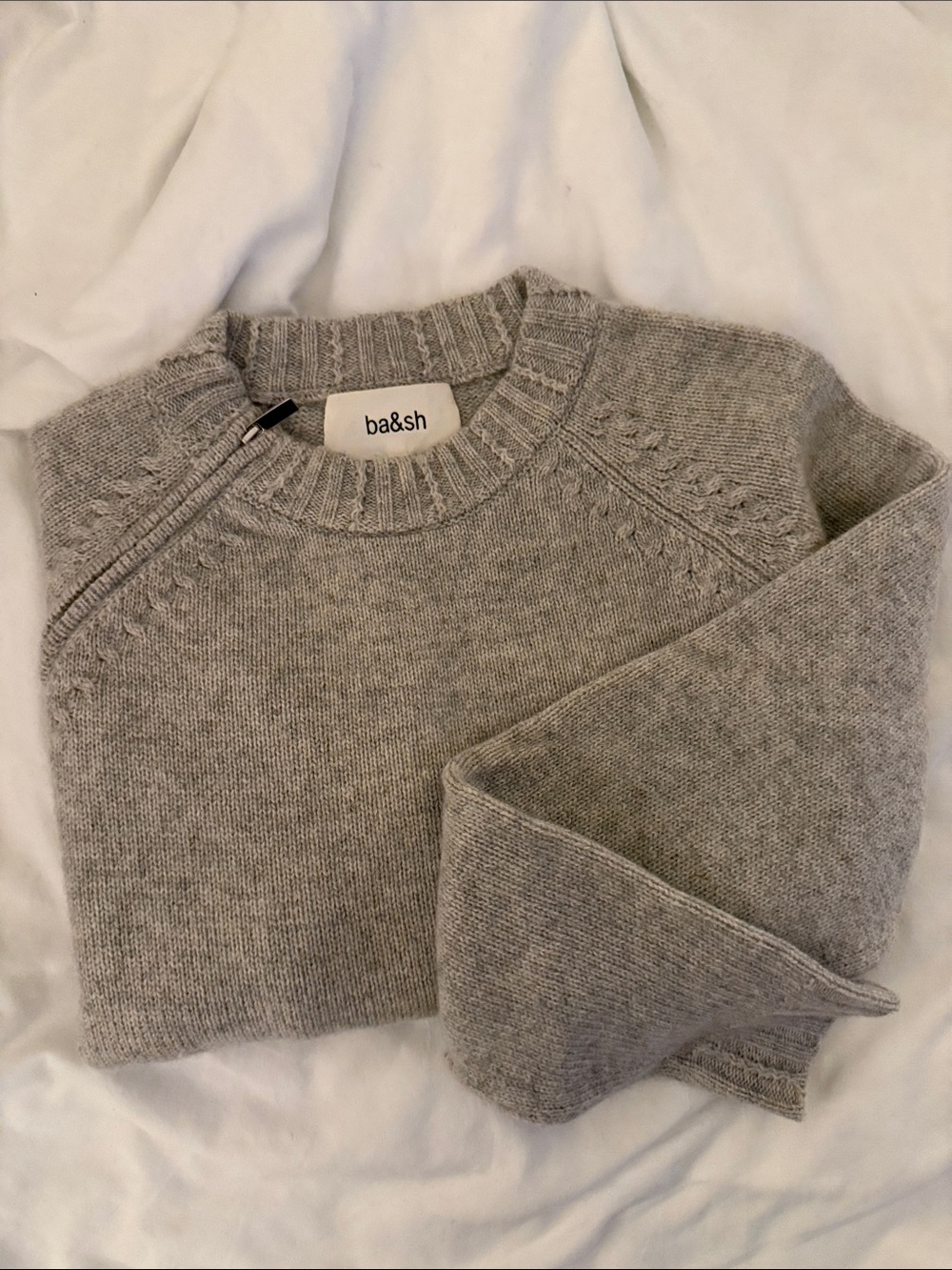 ba&sh Light Gray Crewneck Knit Pullover